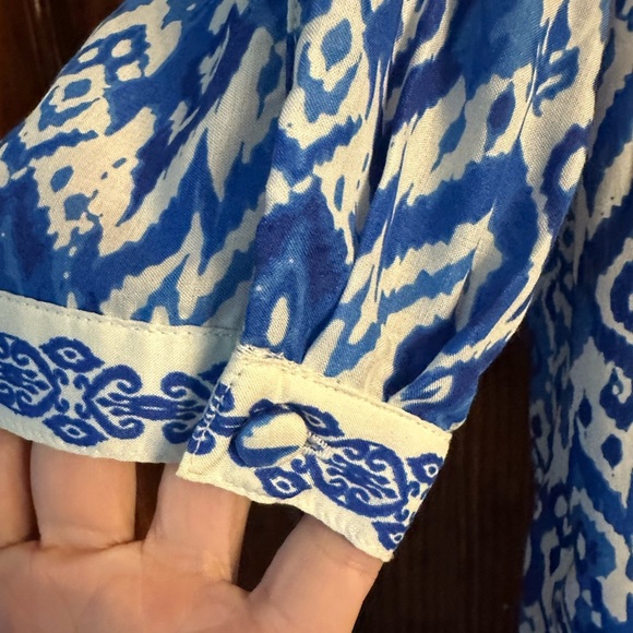 Zara Indigo and Ivory Patterned Dress - Picture 3 of 4